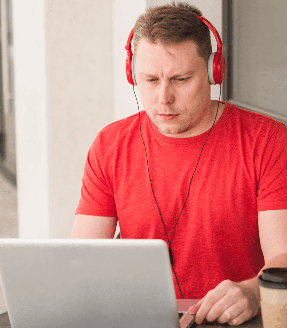 The client utilizing clean multilingual captions produced by audio and video transcription services in South Dakota.