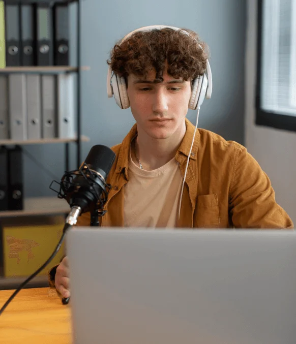 Media man using Baton Rouge Transcription Services for MP3, MP4, DVDs and digital formats with clean or verbatim output.