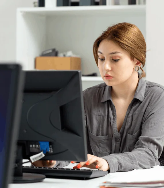 Client in Houston utilizing comprehensive solutions for all types of typing needs, ensuring precision and quality results.