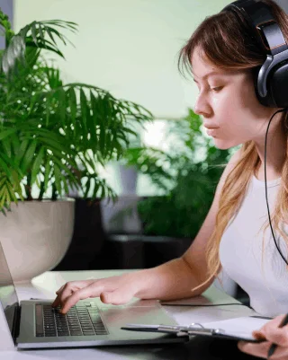 A client uploads audio for Irish Transcription Services through a secure portal, selecting format, speakers, and turnaround.