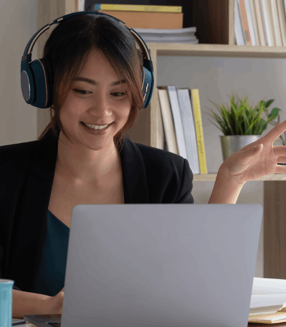 A transcriptionist working quickly to provide general transcription services in Saskatoon, ensuring fast turnaround.