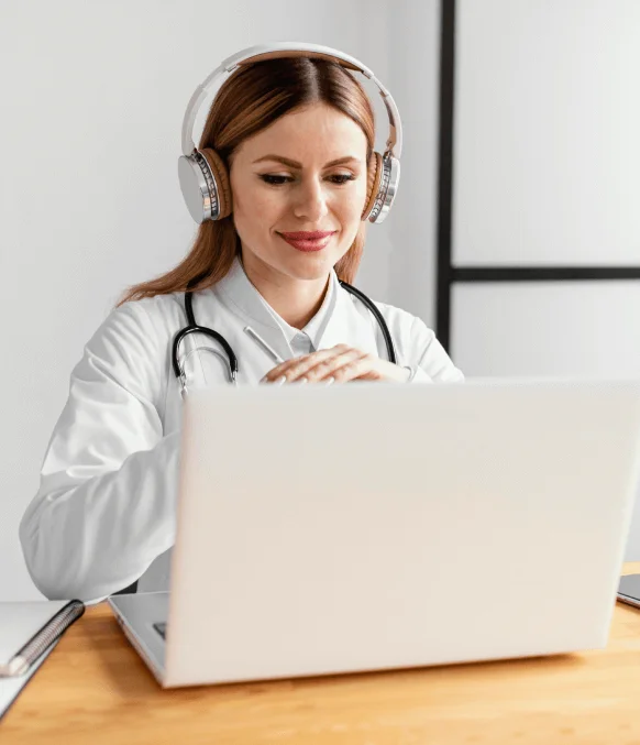 The medical professional reviews Greek-transcribed medical documents for patient consultation, ensuring accuracy in document. The medical professional reviews Greek-transcribed medical documents for patient consultation, ensuring accuracy in document.