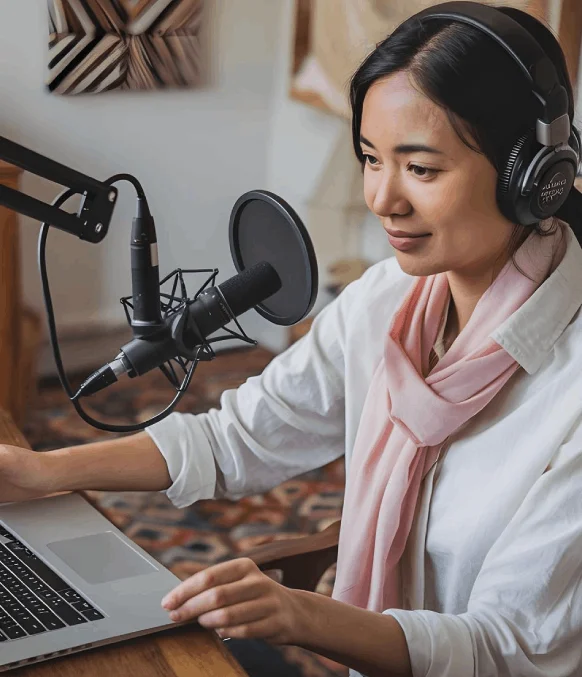A native transcriber reviews a Korean interview video and produces a verbatim script via Korean Transcription Services.