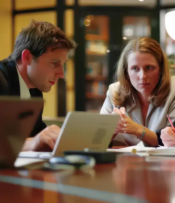 An attorney uses Investigative Transcription Services to confirm key statements in a legally formatted transcript before.