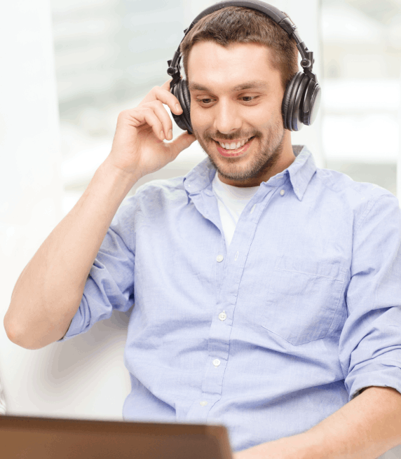 Client utilizing multilingual Georgian transcription services for global businesses, enhancing cross border communication.