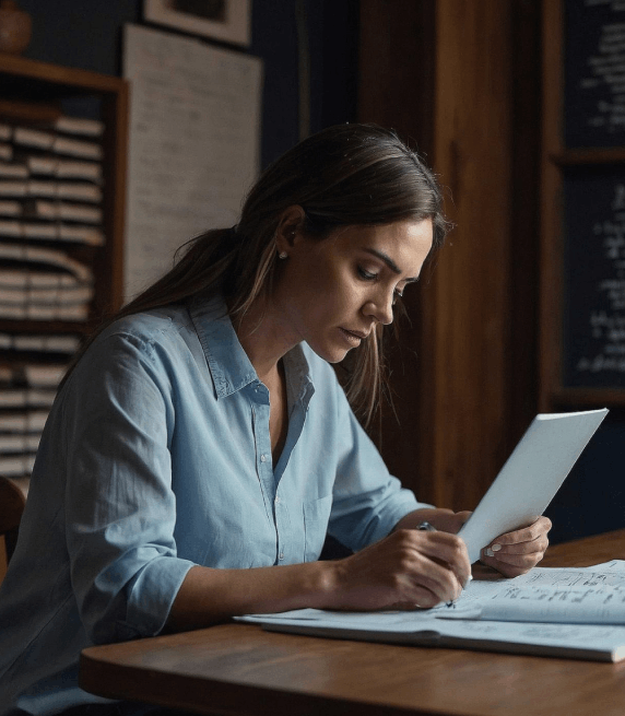A student uploads handwritten class notes to Instant Translation Services for academic translation with citations intact.