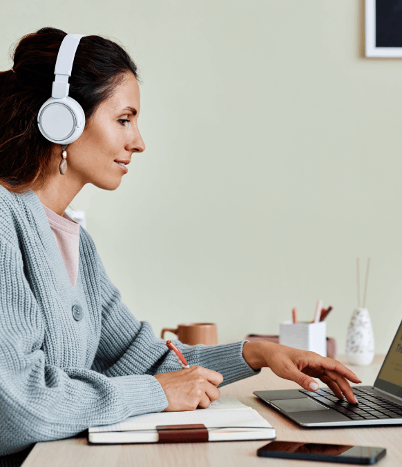 The customer benefits from Sioux Falls transcription services through an easy online ordering and file upload system.