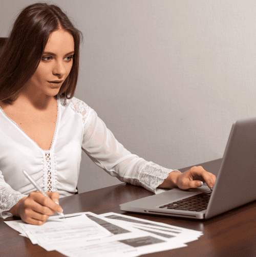 Customer reviewing perfectly formatted PDF to Word document with preserved tables, images, and original layout design. Customer reviewing perfectly formatted PDF to Word document with preserved tables, images, and original layout design.