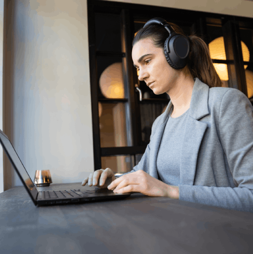 An expert transcriptionist creating searchable text using professional Transcription Services in Olathe.