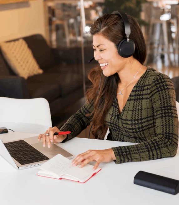 A reviewer compares the audio timeline to the text during multi-step quality checks for Irish Transcription Services output.