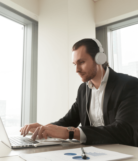 The customer uses Russian transcription services tailored to their needs, from legal to academic and business transcription.