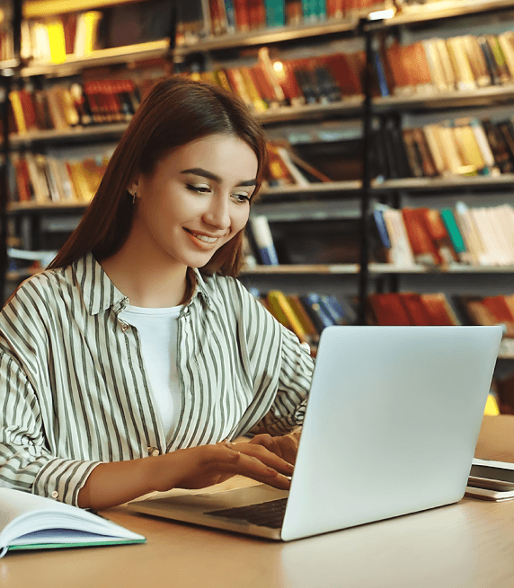 Student using Student Typing services ensuring secure handling of academic documents with data protection.