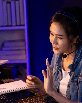 A specialist formats a clean transcript from a Korean video interview, using fast, secure Korean Transcription Services.