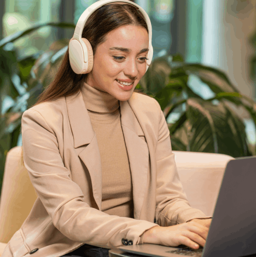 Professional transcriptionist handling confidential files using Transcription Services in Olathe with NDA protection.