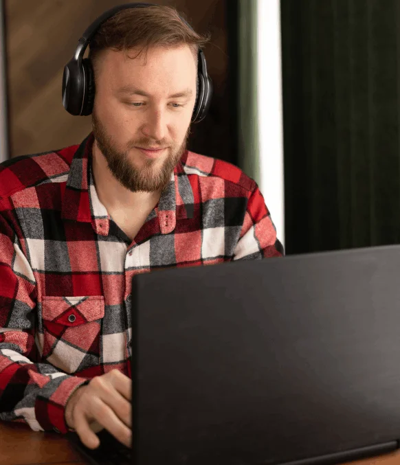 A customer selecting from various file formats for transcription services in Saskatoon, ensuring compatibility & ease of use.