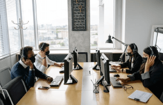 Professional transcribers at work