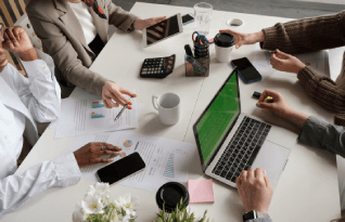 Team transcribing business recordings