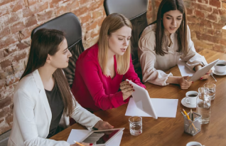 A group of certified transcriptionists working diligently in Seattle.