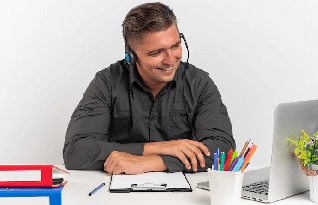 An expert transcriber working on an online transcription project in Grand Rapids.